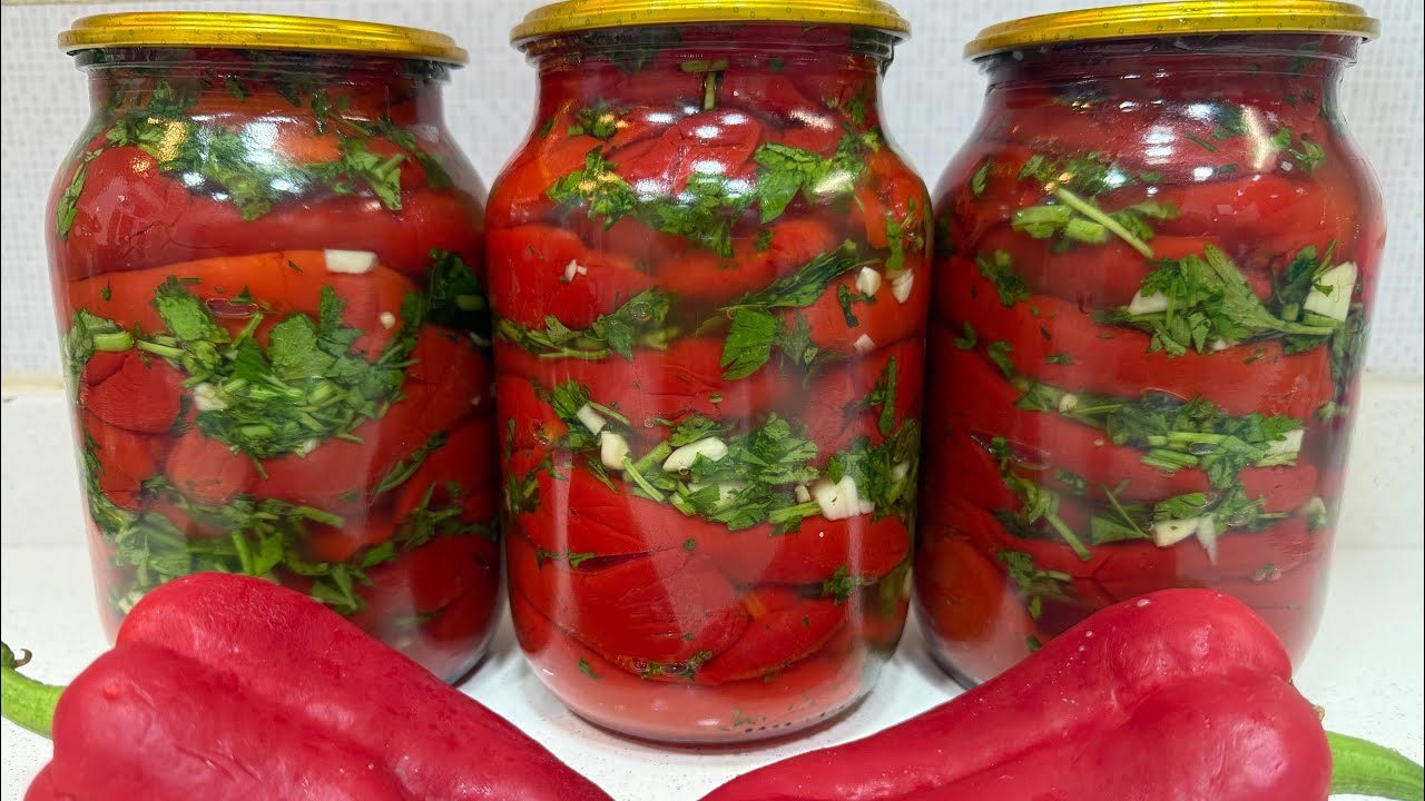 🌶️İÇİ DOLDURULMUŞ QIRMIZI BİBƏR MARİNADININ HAZIRLANMASI🧄Маринованный Перец на Эиму!#qışahazırlıq 