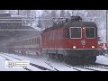 2000-02 [SDw] Bahhhof Goppenstein in winter Re 6/6 & BLS still in passenger service! CLASSIC BLS SBB