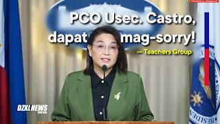 Nakaka-insulto sa mga Guro!” Teachers Group, binatikos ang pahayag ni Usec. Claire Castro