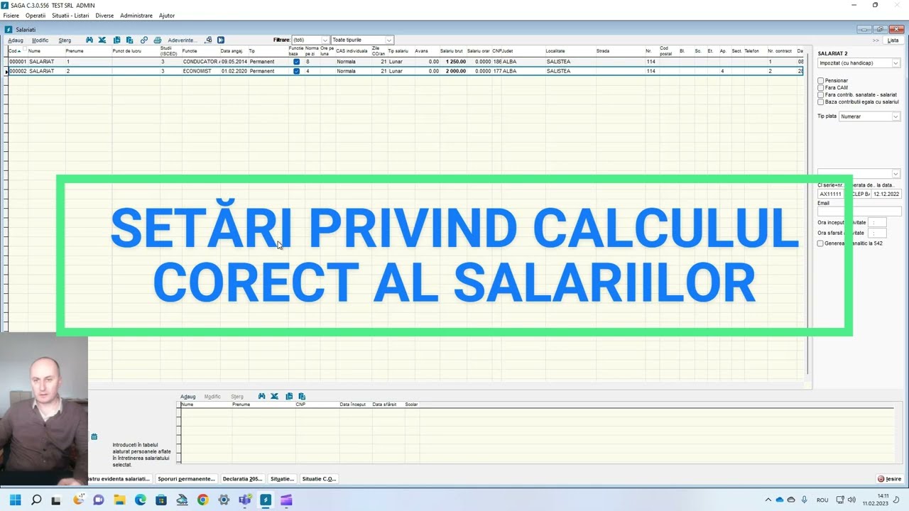 Setări corecte privind calculul corect al salariilor