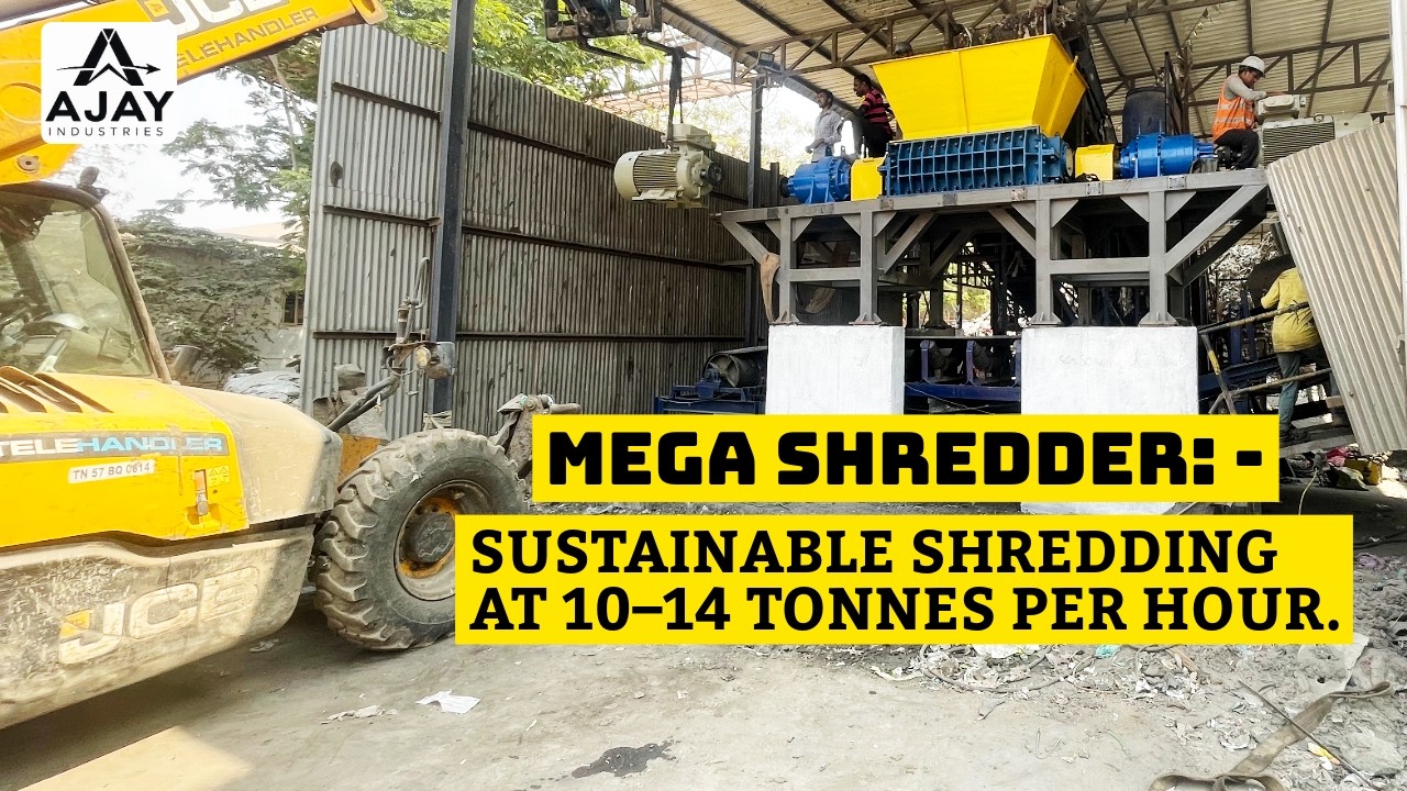 Ajay Industries Dual‑Stage MSW Shredder 10–14 t/h Conveyor‑Fed Waste Management Solution #recycling