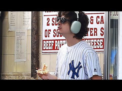 Timothée Chalamet Chowing on Pizza in NYC