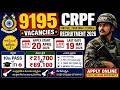 CRPF Constable Recruitment 2026 🔥  9195 Jobs  10thITI Qualification  Salary ₹69,100