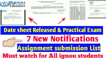 7 New Notification || Assignment Submission List, Datesheet Released & Date sheet By STUDY ZONE