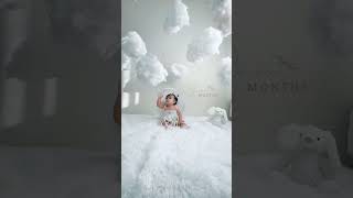 Ayumi @ 7 months old. How to make angel wings and clouds for DIY photoshoot. #diy #babymilestones