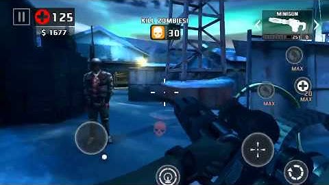 Dead trigger 2 0.6.0 ice map assault rocket launcher & minigun gameplay iOS on hard TDU 55+