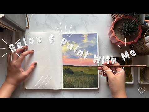 Sunset Landscape Painting | Painting Tutorial for Beginners✨