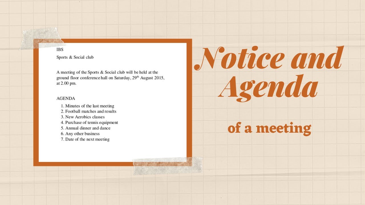 Notice And Agenda Of A Meeting CSEC EDPM YouTube Notice And Agenda Of A Meeting CSEC EDPM YouTube