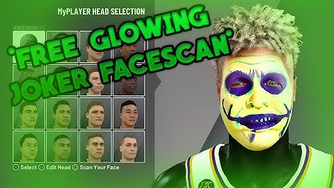 HOW TO GET FREE GLOWING JOKER FACE SCAN WITHOUT MASK ON NBA 2K20! BEST FACE CREATION ON 2K20!