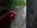 Crazy Karen Throws Stick At Man's Car