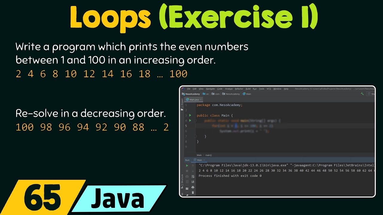 Loops In Java Exercise 1 Youtube Loops In Java Exercise 1 Youtube