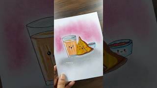 Comment your fav rainy season breakfast 😋 | easy drawing ideas #shorts #monsoon #summervibes