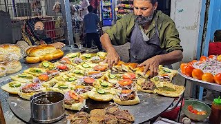 Never Seen Before LEMON BURGER  Nabu Bhai BUN KABAB Wala | Street Food BIG SHAMI Burger