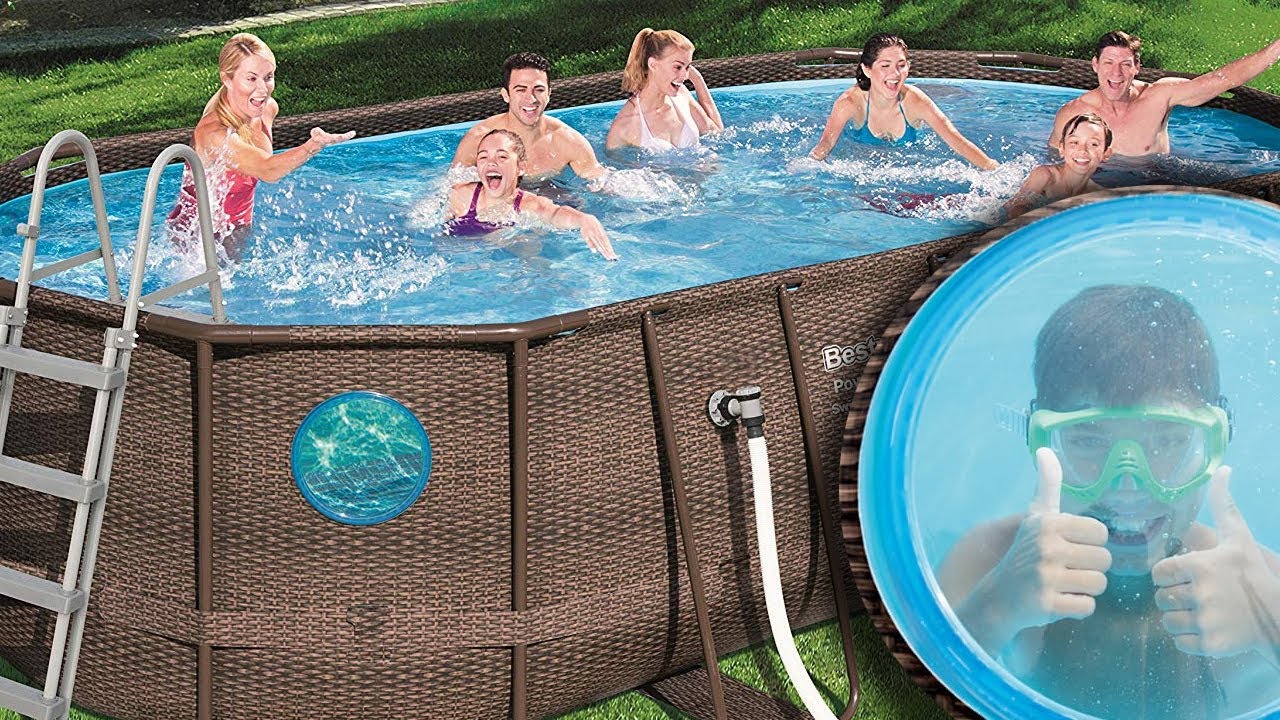 Piscine Bestway Power Steel Swim Vista ovale 549x274x122cm tressé | Swimmingpools