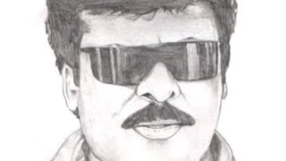 How to draw megastar chiranjeevi picture.. Very easy method