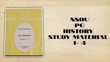 NSOU PG HISTORY STUDY MATERIAL || PAPER 1-4 || REVIEW 2024