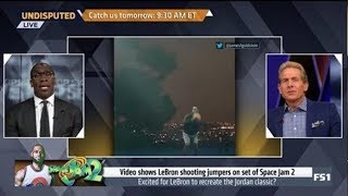 #Skip and Shannon Undisputed | Viedeo shows LeBron shooting jumoers on set Space Jam 2