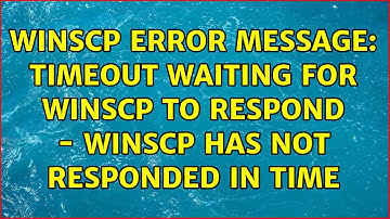 WinSCP error message: Timeout waiting for WinSCP to respond - WinSCP has not responded in time