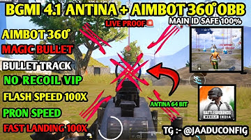 BGMI 4.1 AIMBOT OBB | BGMI ANTINA CONFIG 4.1 | BGMI NO RECOIL CONFIG 4.1 [ BGMI AIMBOT OBB 4.1]