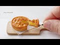 樹脂粘土のミニチュアアップルパイ作り方　How to make a miniature food with air dry polymer clay. DIY