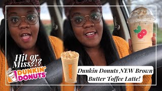 Trying Dunkin Donuts NEW Brown Butter Toffee Latte WINTER DRINKS ❄️| SIPPING WITH JACK