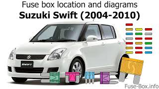 Fuse box location and diagrams: Suzuki Swift (2004-2010)