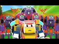 Evil robot creates an army of clones help super robot  robot and police car transform