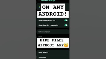 How to hide files on android without using any app.