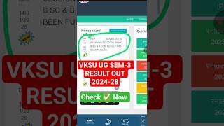 VKSU UG Sem 3 Result 2024-28 Out | BA BSc BCom Semester 3 Result Announced | Check Now
