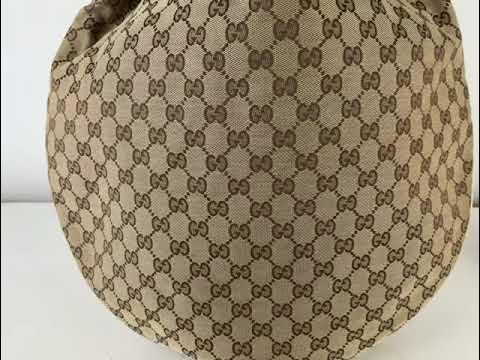 GUCCI HORSEBIT GG CANVAS LARGE HOBO BAG BLUE/WHITE 114900-DD5529 