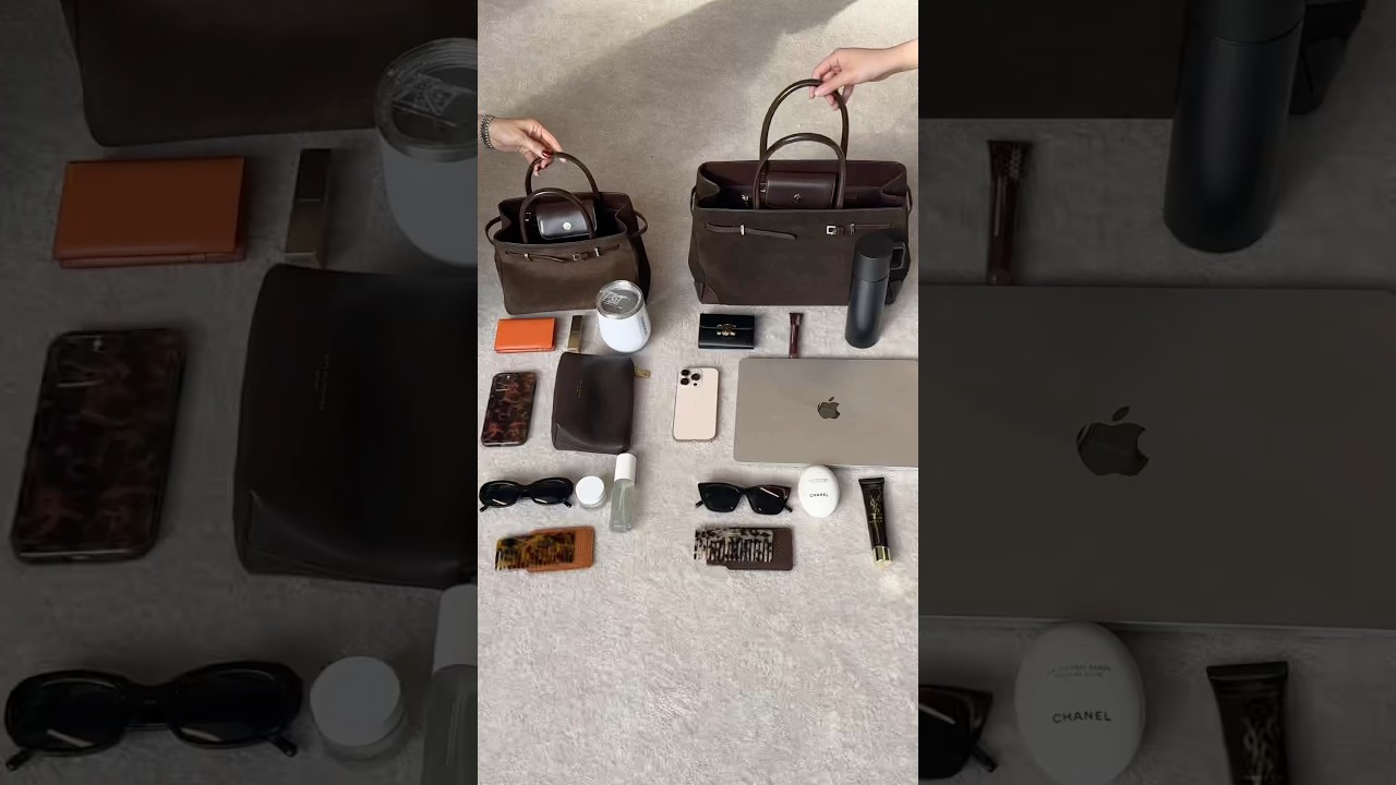 Pack with us: Espresso Suede Book Tote 25 vs. 33 ☕✨ Which one fits your day?