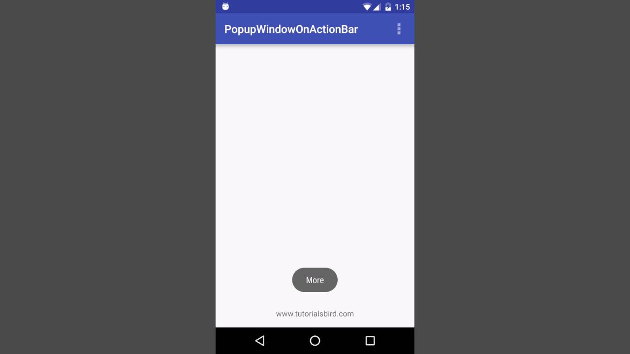 Popup menu on ActionBar item click
