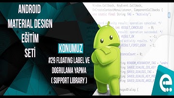 29 Floating Label ve Doğrulama | Android Material Design Eğitim Seti