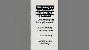 Data mining and data warehouse important questions for 4 th sem BCA #degree#education #students