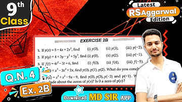 Rs Aggarwal Class 9 | Exercise 2B Question number 4 | Chapter 2 Polynomials | Md Sir Class 9