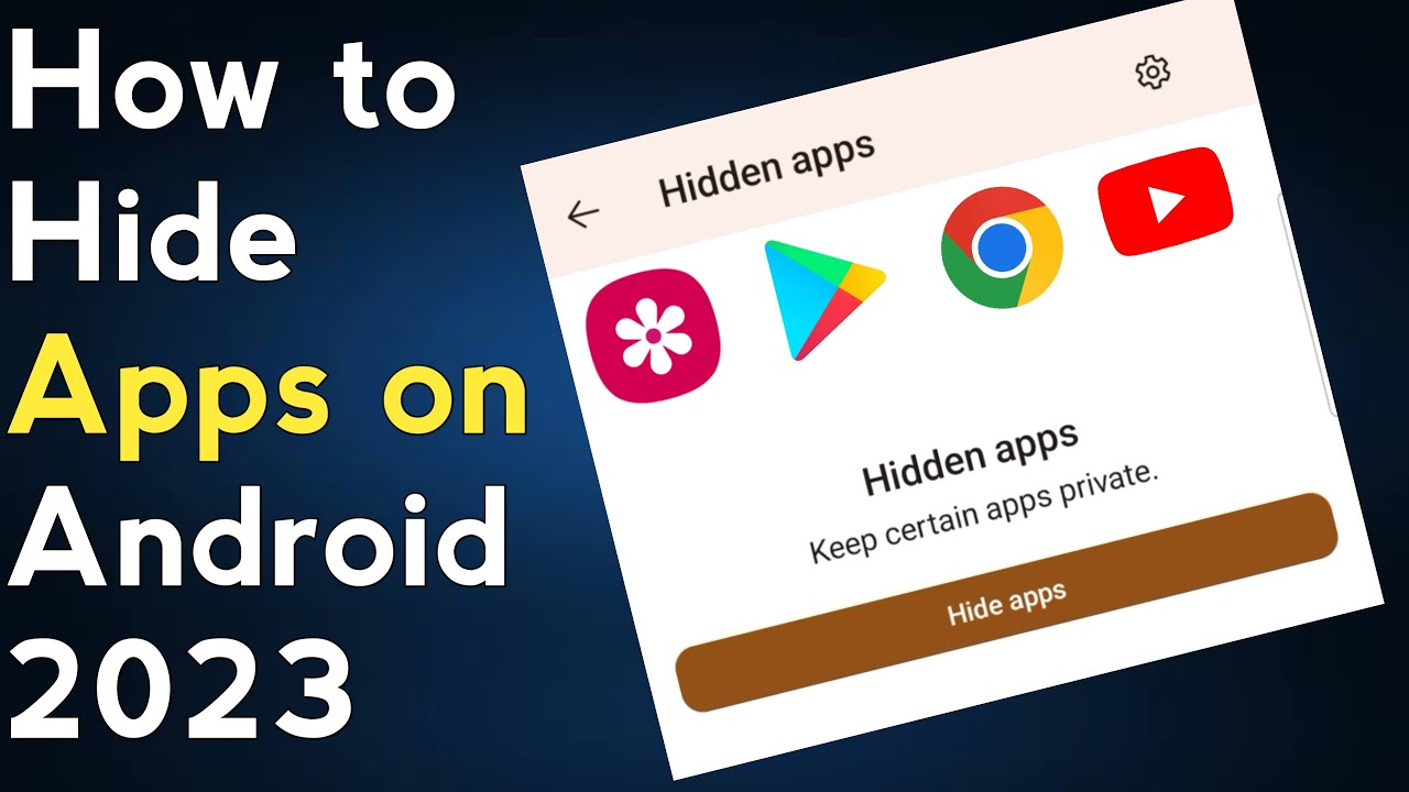 How to Hide Apps on Android 2023 | Hide Apps & Games | Android mobile ...