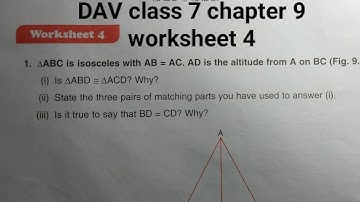 DAV class 7 chapter 9 worksheet 4 ।Class 7 maths chapter 9 worksheet 4 dav public school