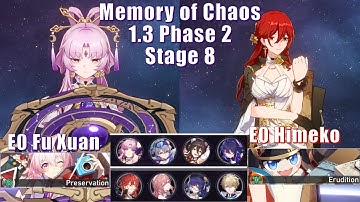 E0 Fu Xuan Quantum & E0 Himeko | 1.3 Memory of Chaos 8 3 Stars | Honkai: Star Rail
