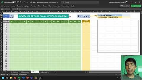 Tutorial Excel - Valores con Distribución Binomial - Técnico: Lucas Gutierrez, Alejandro