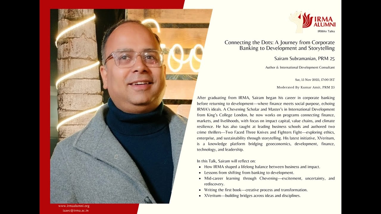 Irman R IRMAn Talks by S Subramanian, PRM 25:Connecting the Dots: A Journey ...