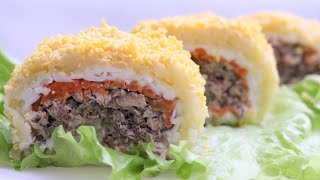 ПРАЗДНИЧНЫЙ САЛАТ-РУЛЕТ МИМОЗА🌻ПРОСТОЙ РЕЦЕПТ🌻 Mimosa salad recipe ПРАЗДНИЧНЫЙ САЛАТ-РУЛЕТ МИМОЗА🌻ПРОСТОЙ РЕЦЕПТ🌻 Mimosa salad recipe