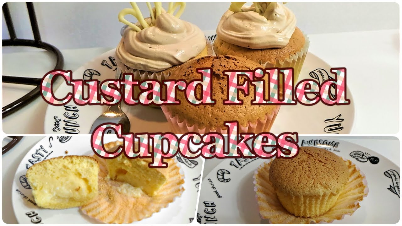 Custard Filled Cupcakes 卡士達醬夾心杯子蛋糕 YouTube