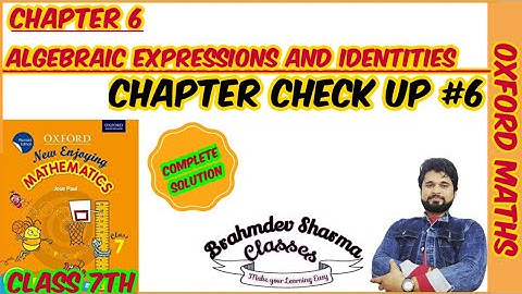 class 7 Oxford math solution | chapter check up 6 | algebraic expression |@BrahmdevSharmaClasses