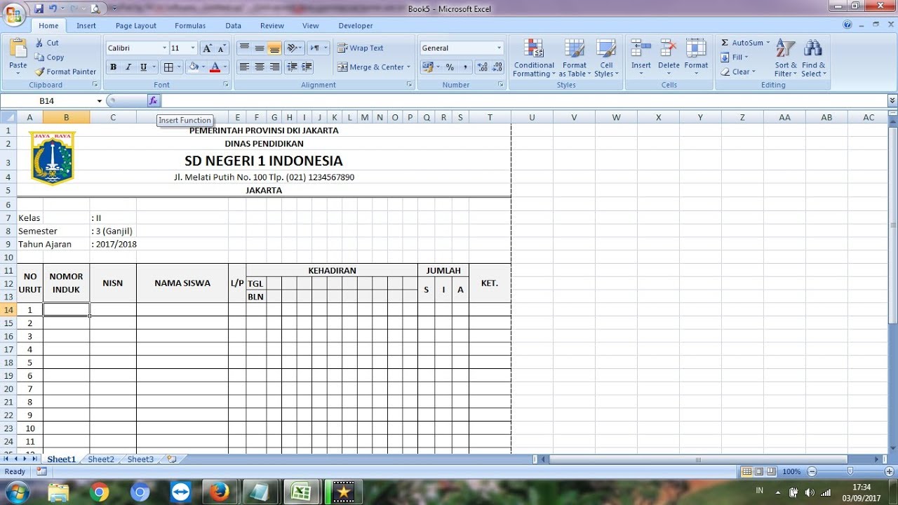 Kolom Absensi Karyawan