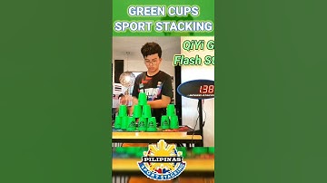Green Cup Stacking Cycle in 6.34 Seconds! #sportstacking #athlete #shorts
