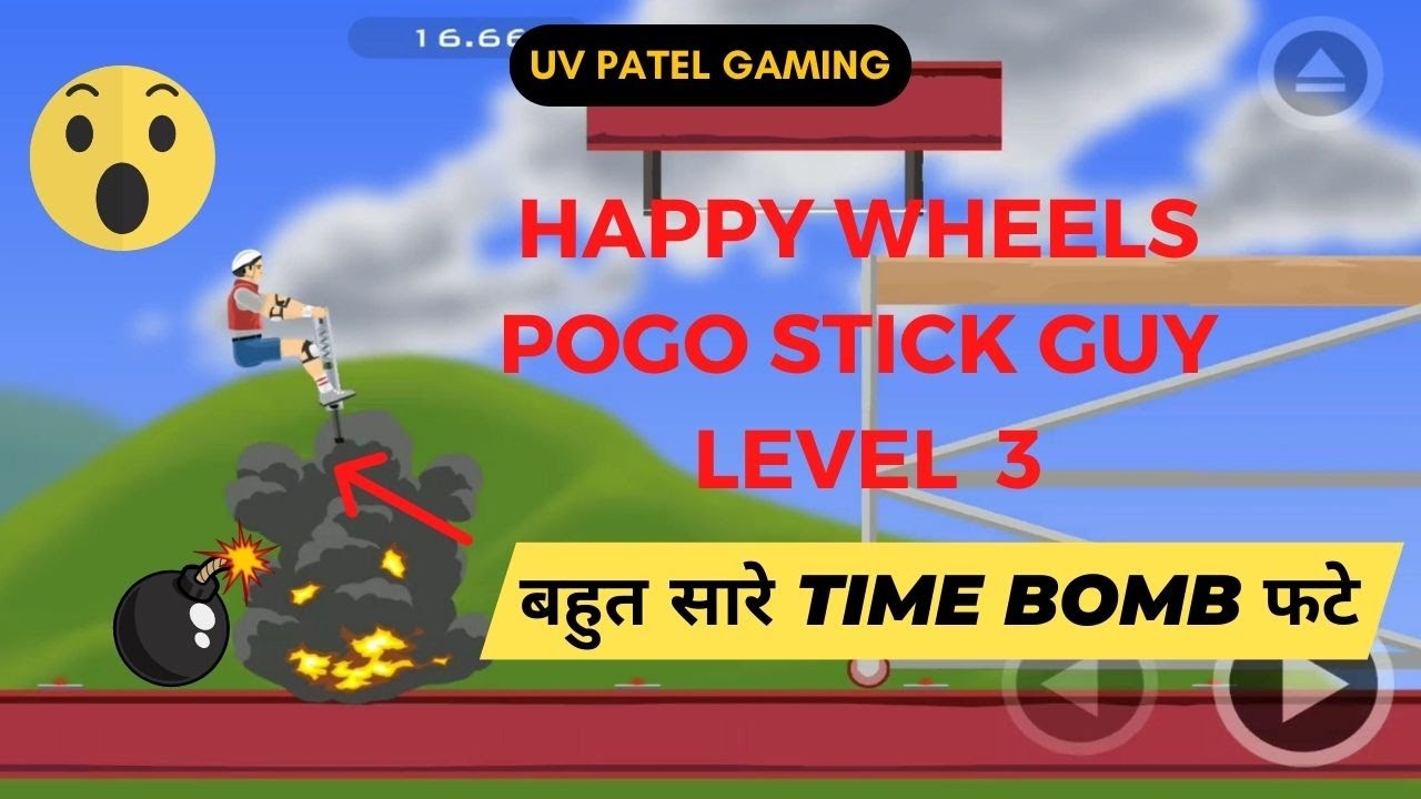 Happy Wheels Pogo Stick Guy Level 3 Funny Moments Mobile Gaming