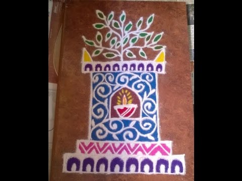 Tulsi vrindavan rangoli for Tulsi vivah festival by Snehal - YouTube