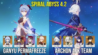 C0 Ganyu Permafreeze & Archons AFK Hyperbloom Team - Spiral Abyss 4.2 - Genshin Impact