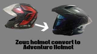 Zeus 613 convert adventure helmet | Aksesori & cara pasang