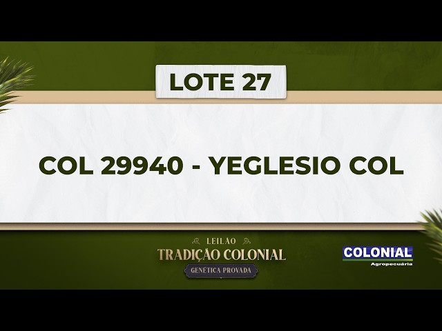 LOTE 27   COL 29940   YEGLESIO COL